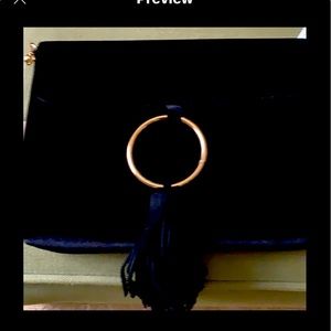 Street Level By Anthropologie Black Velvet Purse